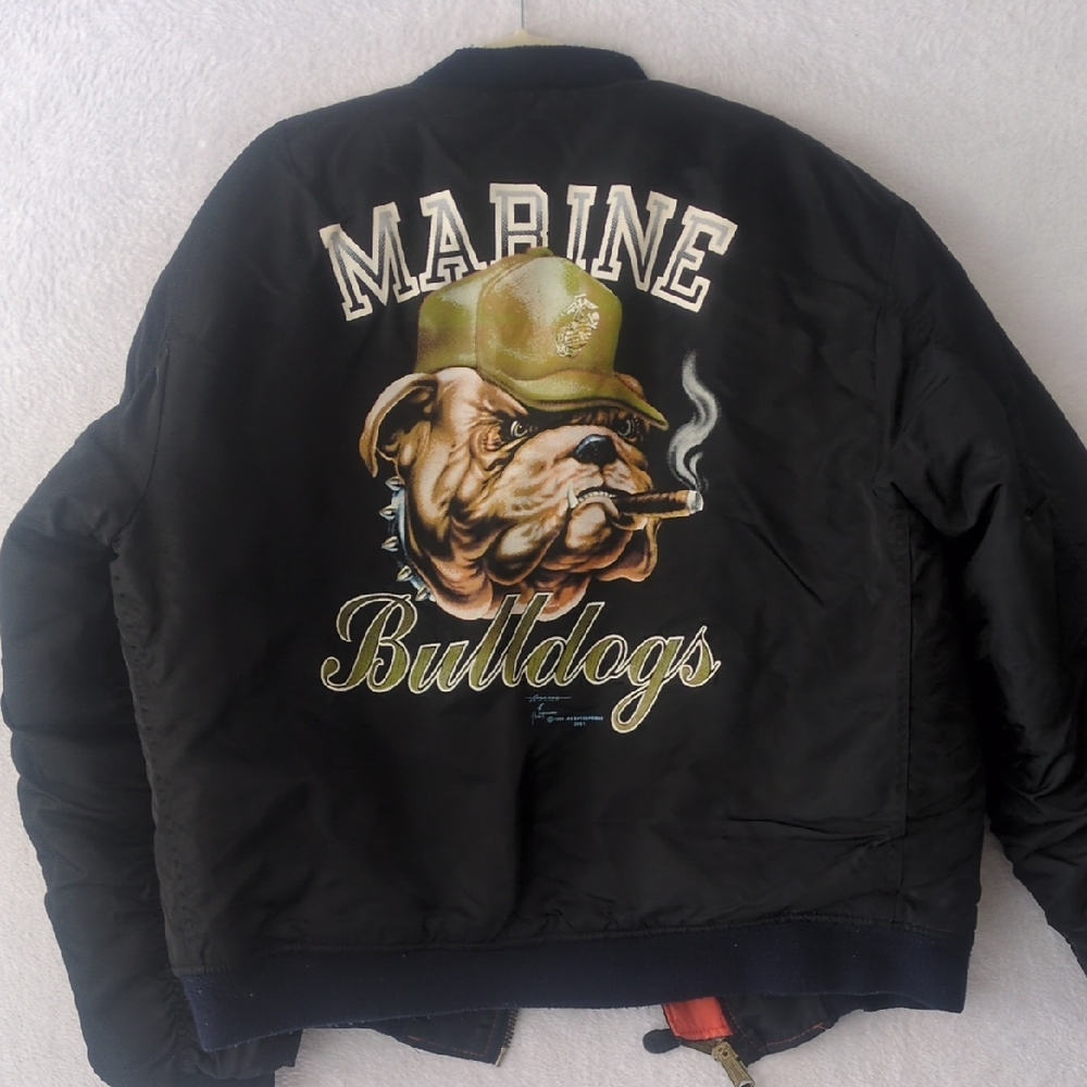 Rothco Vintage 89 Reversible Men's Marine Bulldog MA-1 Flight Jacket Size XL - Picture 1 of 9